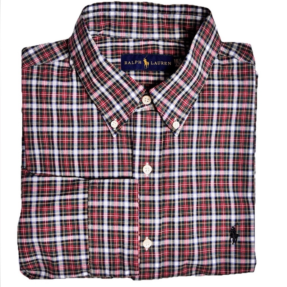 NWOT Ralph Lauren Classic Fit Tartan Plaid Cotton Button Down 16 1/2 /42